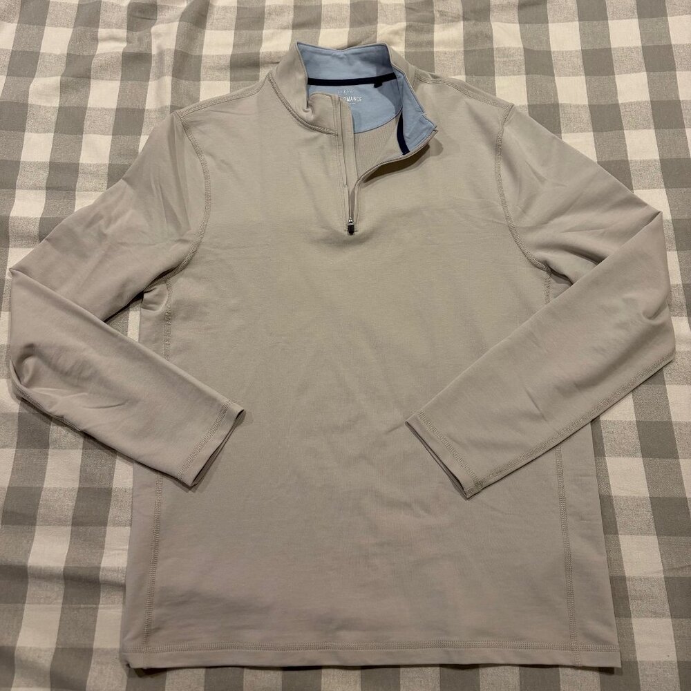 J Crew Performance Quarter Zip - White - Size Large